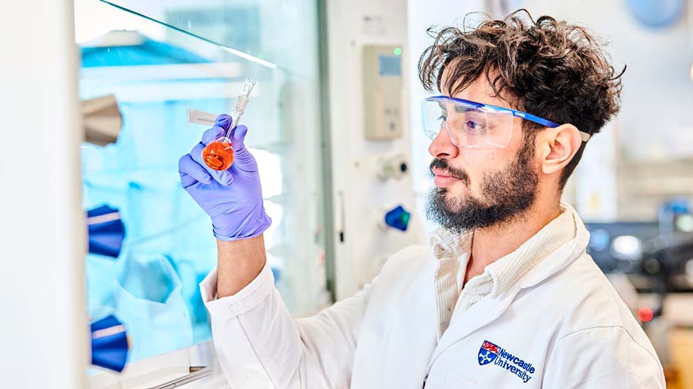 A student at work in the labs.